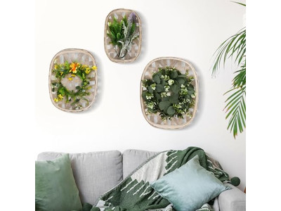 Rattan Badezimmer Wanddekor Seegras Set von 3 Restaurantdekoration