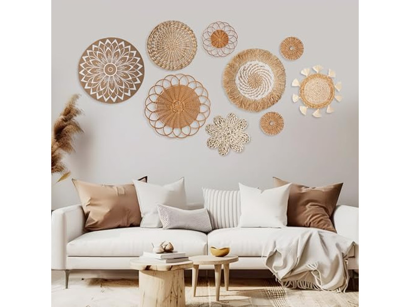 Rattan Dekorationen für Wand Set von 11 Korb Dekor Anpassbare Verpackung