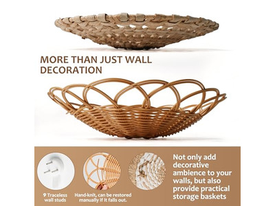 Rattan Dekorationen für Wand Set von 11 Korb Dekor Anpassbare Verpackung